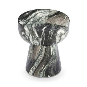 Merz Green Outdoor Round Stool with Marble Design