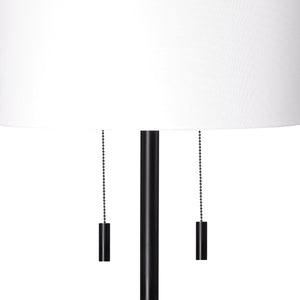 Lincoln 2-Light Metal Floor Lamp, Black