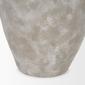 Utari Tall Gray Brown w/ White Detailing Ceramic Floor Vase