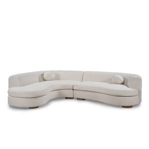Concord Upholstered Sectional with Curved Silhouette - Ivory