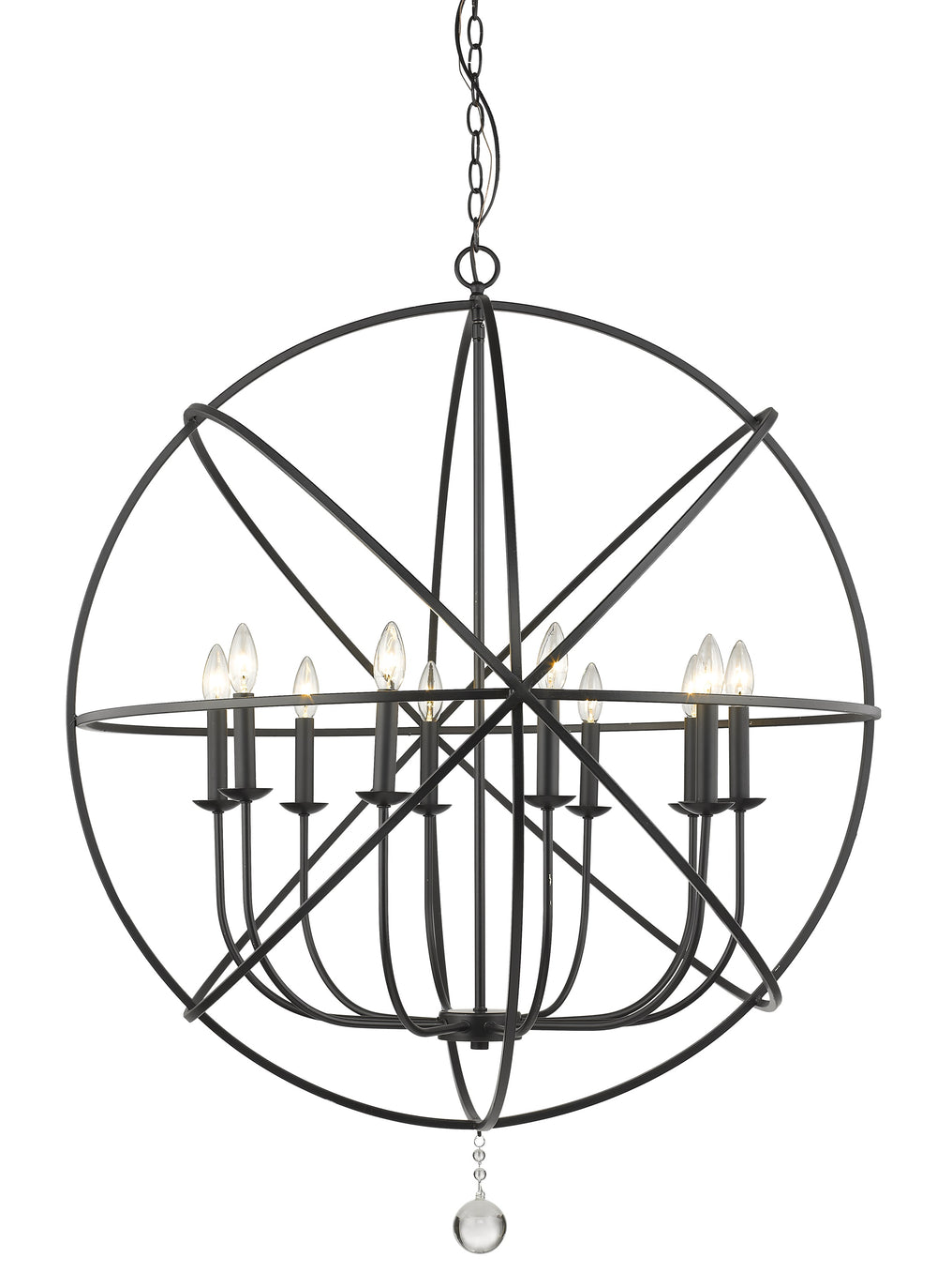 Tull 10 Light Chandelier in Matte Black Finish
