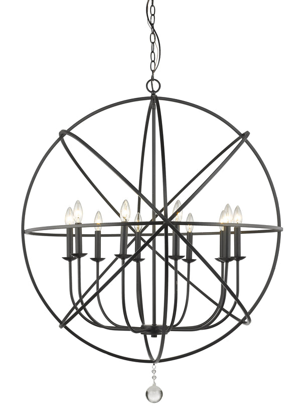 Tull 10 Light Chandelier in Matte Black Finish