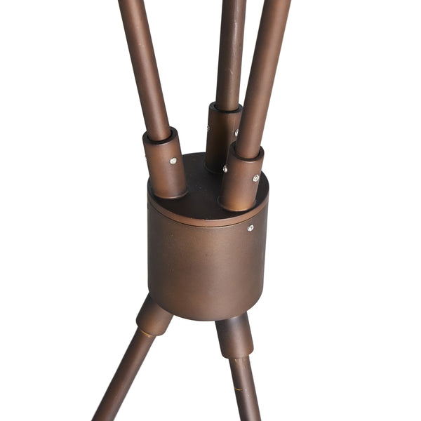 Ludwig Floor Lamp In Rust And Frosted Glass And Clear Cord