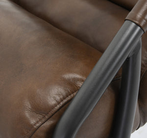 Jackson Leather Accent Chair with Metal Frame - Truffle Brown