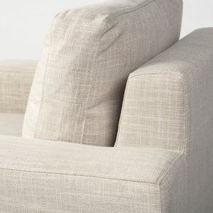 Colburne I Beige Fabric W/ Wood and Iron Frame Accent Chair