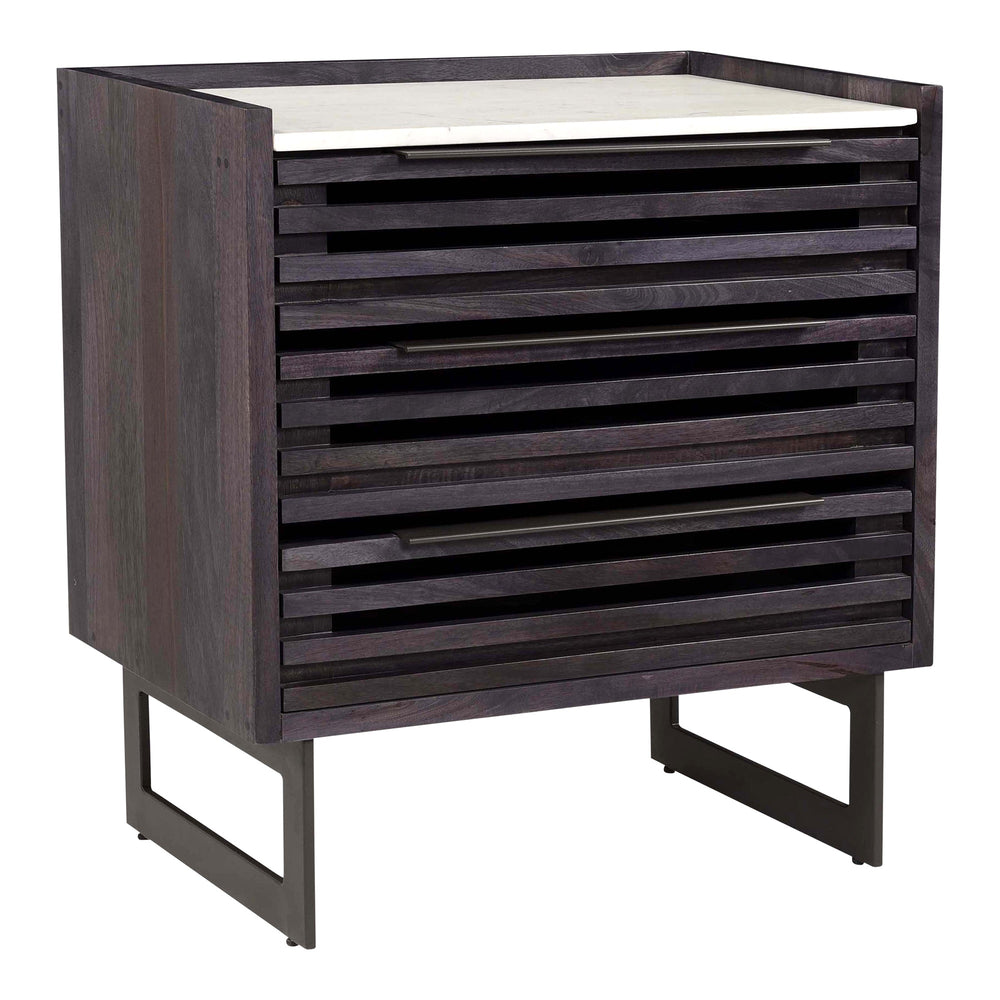 Paloma 3 Drawer Nightstand with Marble Top