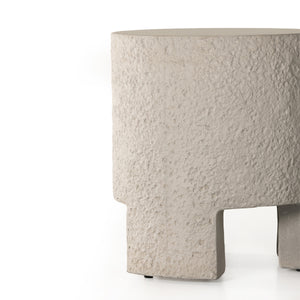 Kember Outdoor End Table In Blanc White
