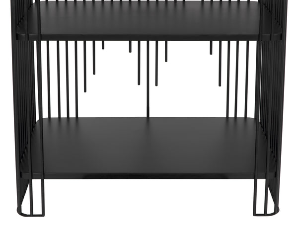Mila Industrial Steel Bookcase in Matte Black