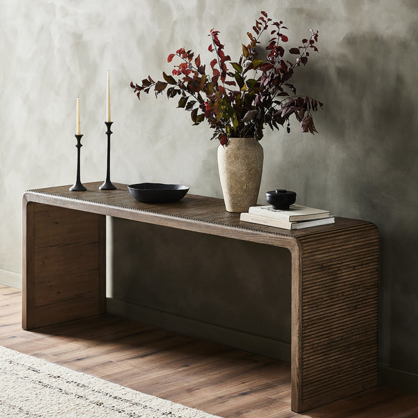 Leo Console Table in Rustic Grey