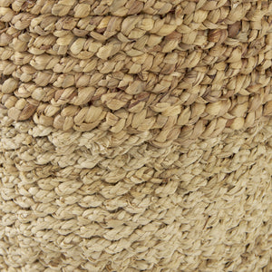 Morocco 15.7L x 15.7 (Set of 3) Brown Two Tone Water Hyacinth and Cornhusk Round Basket W/ Handles