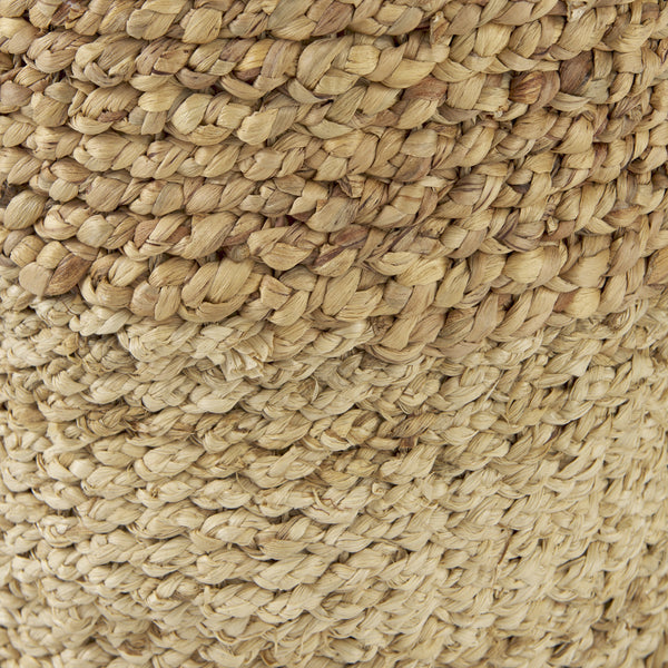 Morocco 15.7L x 15.7 (Set of 3) Brown Two Tone Water Hyacinth and Cornhusk Round Basket W/ Handles