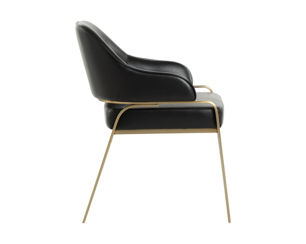 MALACHI DINING ARMCHAIR - CANTINA BLACK