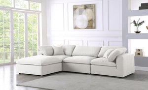 Carmen Cloud Modular Sectional In Cream Linen Fabric