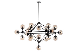 Hodge Pendant Lamp In Black /Cognac Glass