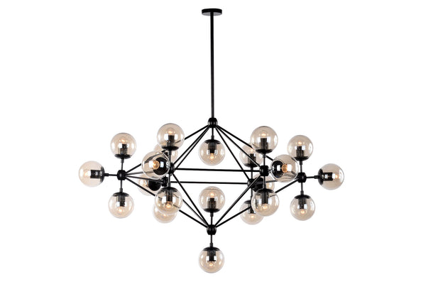 Hodge Pendant Lamp In Black /Cognac Glass