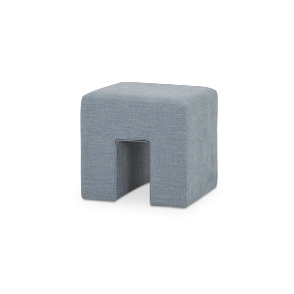 Moe's Aidy Stool in Light Blue Linen
