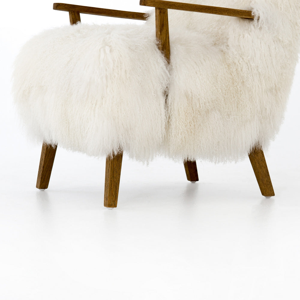 Ashland Armchair-Mongolia Cream Fur