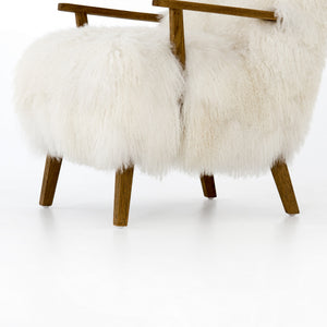 Ashland Armchair-Mongolia Cream Fur