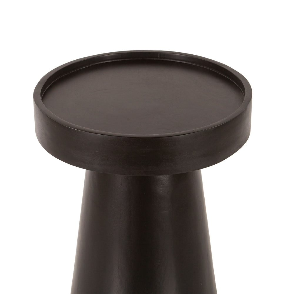 Jaipur 16" Black Round Accent Table