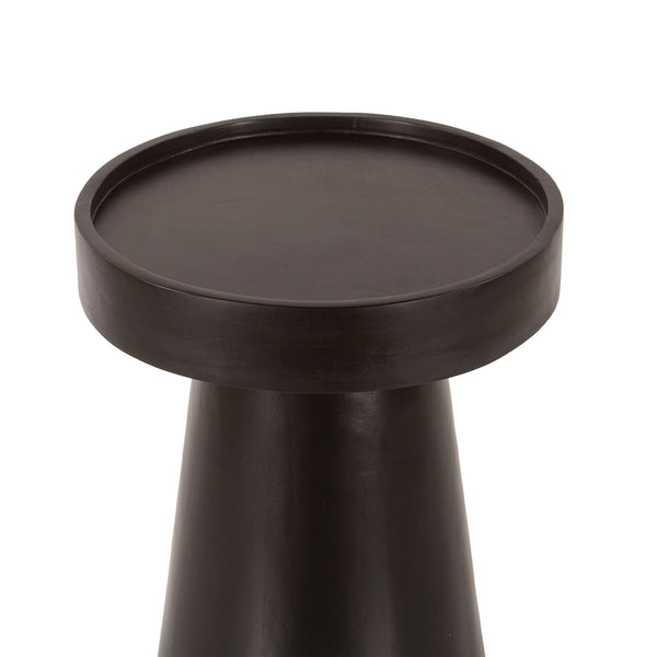 Jaipur 16" Black Round Accent Table
