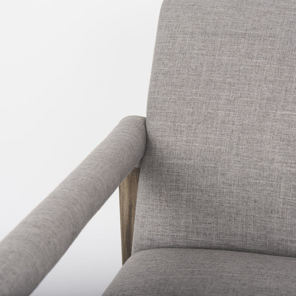 Palisades Gray Fabric w/ Brown Wood Frame Accent Chair
