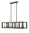 Kirkland 8 Light Island/Billiard in Ashen Barnboard Finish