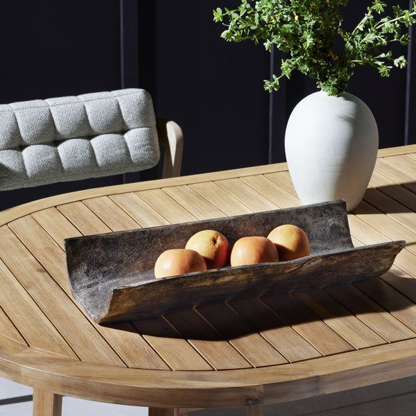 Jagen Outdoor Tray In Rustic Cast Aluminum