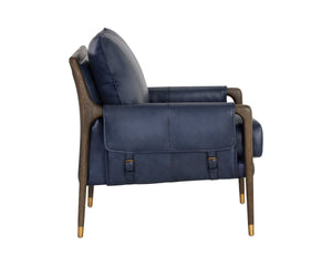 MAUTI ARMCHAIR - DISTRESSED BROWN - CORTINA INK LEATHER