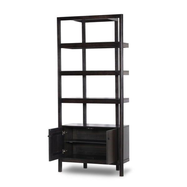 Reza Bookcase - Worn Black Acacia