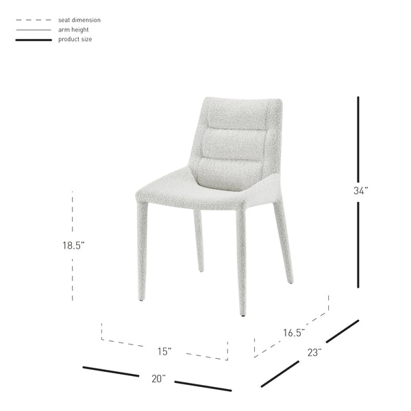 Kelsey Fabric Dining Side Chair, Boucle Beige