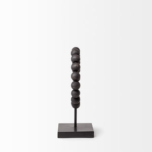 Tulane I (Small) 9L x 5W Black Beaded Broken Sphere Decorative Object