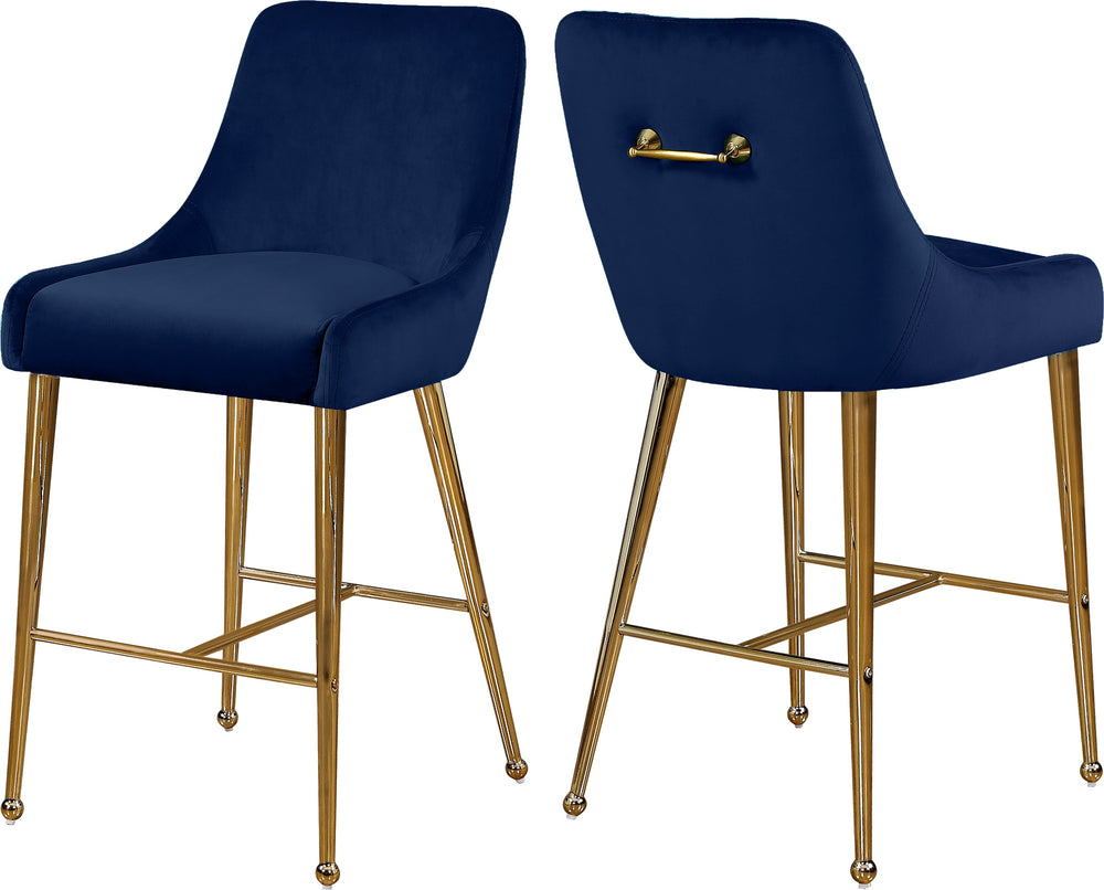 Irvin Stool In Navy Velvet