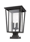 Seoul 3 Light Outdoor Pier Mounted Fixture in Oil Rubbed Bronze Finish