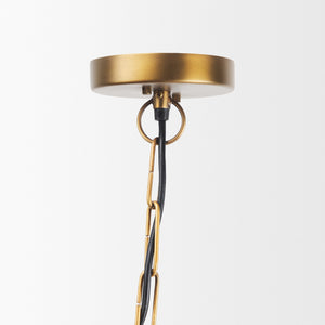 Willson 17.0L x 17.0W x 29.0H Black Iron W/Antique Brass Dome Pendant Light