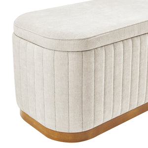 Clinton Chenille Storage Bench, Seneca Beige 