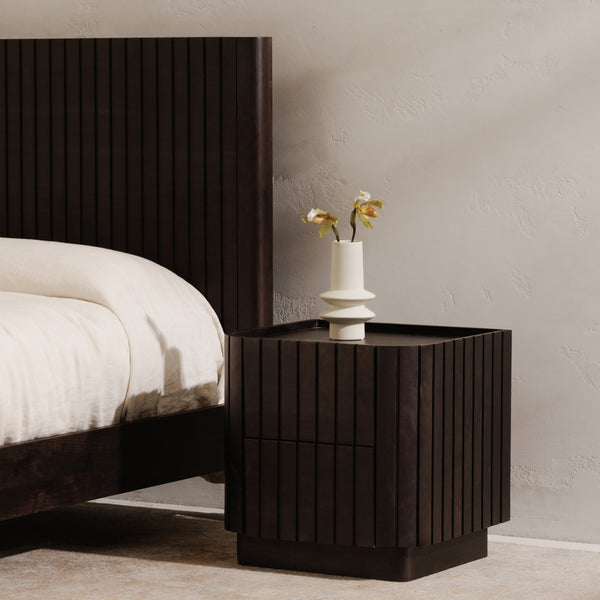 Moe's Povera Nightstand in Black Acacia