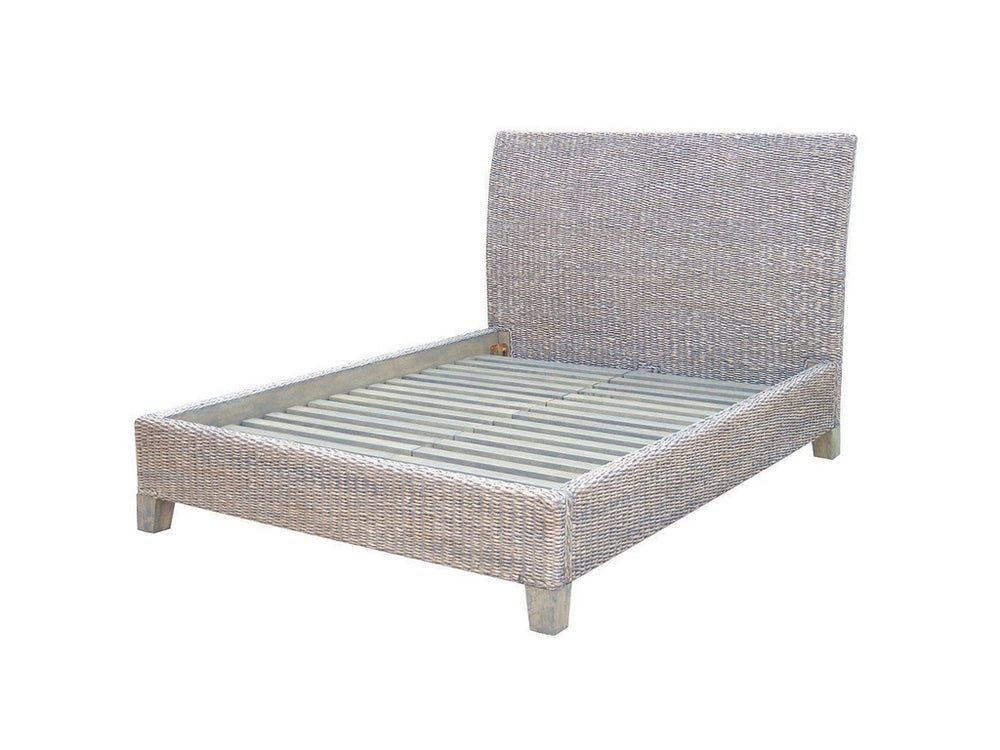 Kakai Banana Leaf Queen Bed-Grey Wash