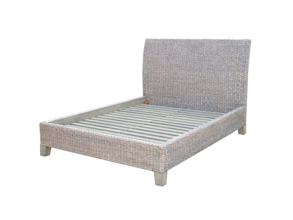 Kakai Banana Leaf Queen Bed-Grey Wash
