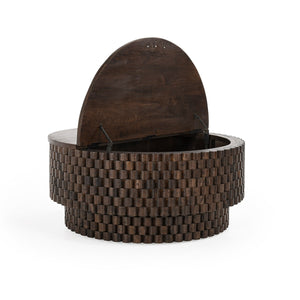 Norwood Solid Wood Round Coffee Table with Storage