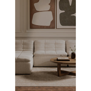 Moe's Lino Ottoman in Textured Oat