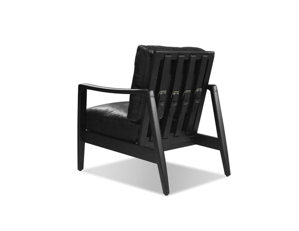 CRAFTSMAN Occasional Chair in matte black frame/black leather