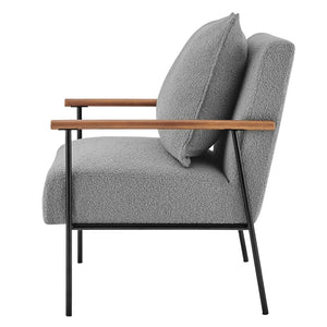 Quinton Fabric Accent Arm Chair In Boucle Gray