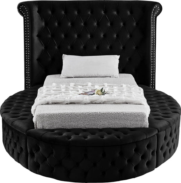 Lorena Twin Bed In Black Velvet