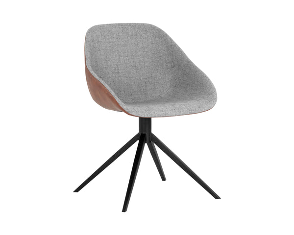 MCCOY SWIVEL DINING CHAIR - NOVEMBER GREY / CINNAMON BROWN