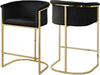 David Stool In Black Velvet