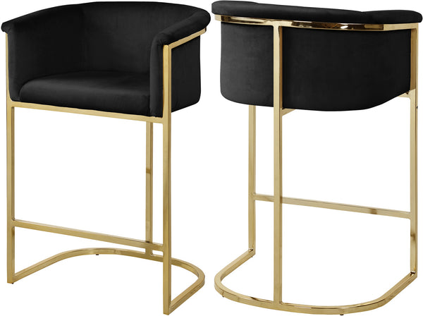 David Stool In Black Velvet