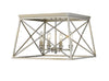Trestle 4 Light Flush Mount in Antique Silver Finish