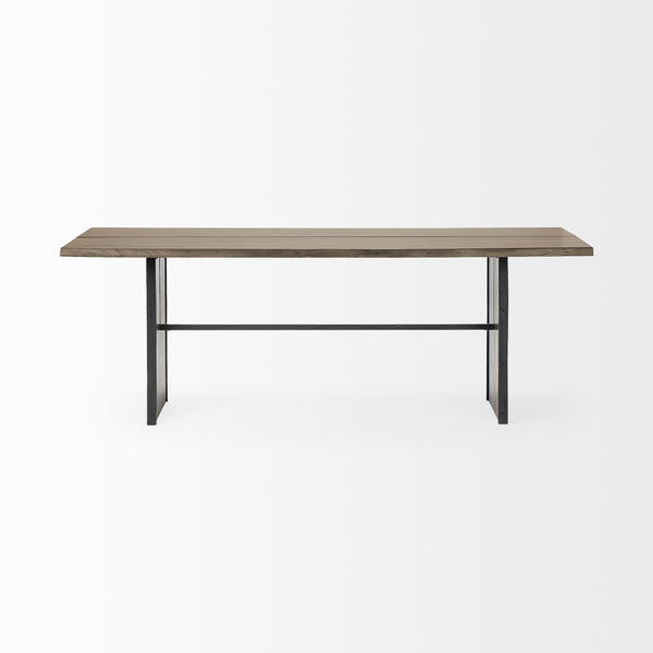 Ledger III 84x38 Brown Solid Wood Top & Base Dining Table