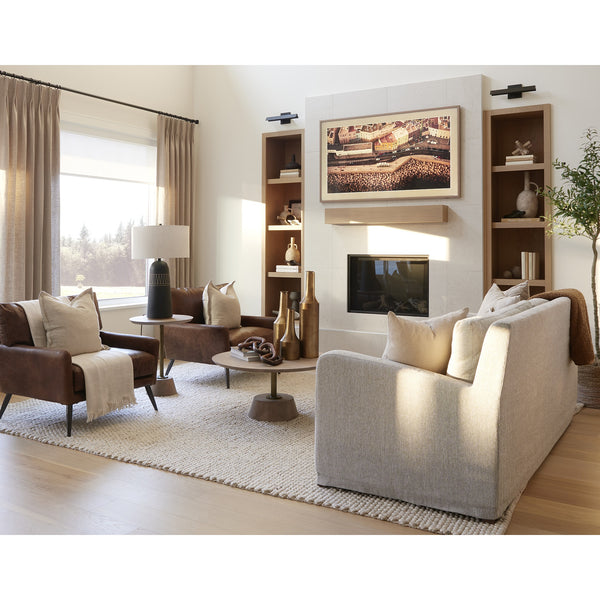 Denly II 92.5 X 38.25 X 34.5 Frost Gray Slipcover Three Seater Sofa