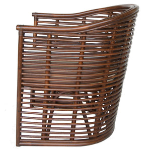 Knox Rattan Tub Arm Chair In Earth Tone Brown